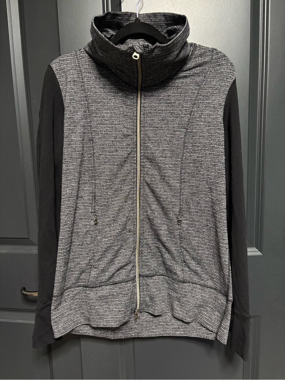lululemon athletica Gray & Black Cowl Zip Sweater